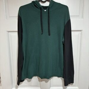 Hawk Mens Hoodie Large Green/Black Long Sleeve Lightweight Stretch Outdoor